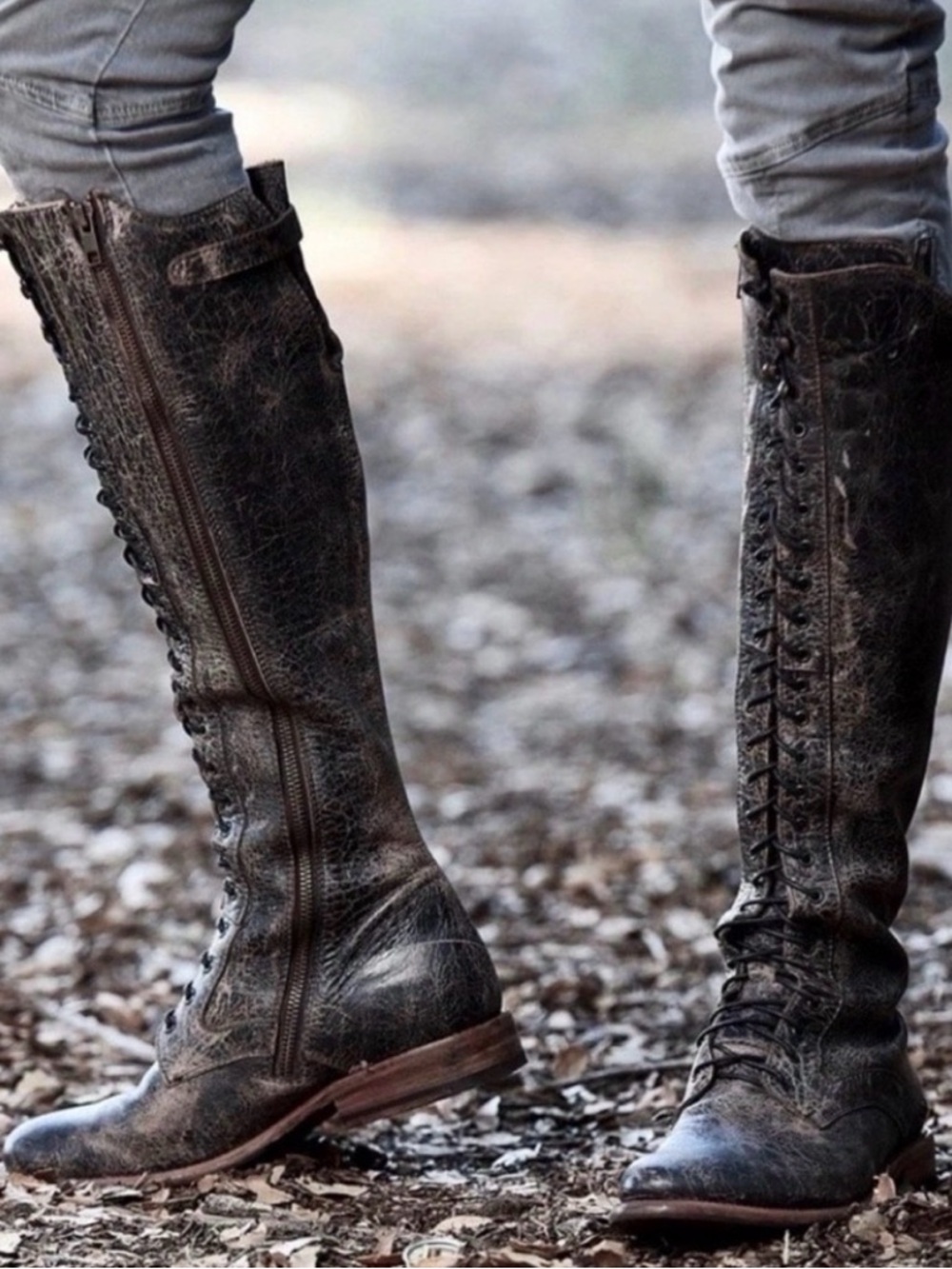 Bed Stu Della Tall Lace Up Boots